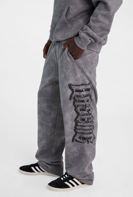 Pantalon en molleton délave imprimé à croix Arsenic
