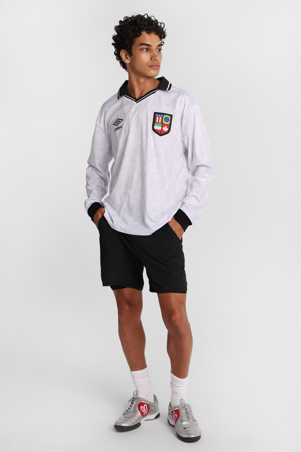 Umbro World's Game Graphic Long Sleeve Polo Jersey Umbro World's Game Graphic Long Sleeve Polo Jersey