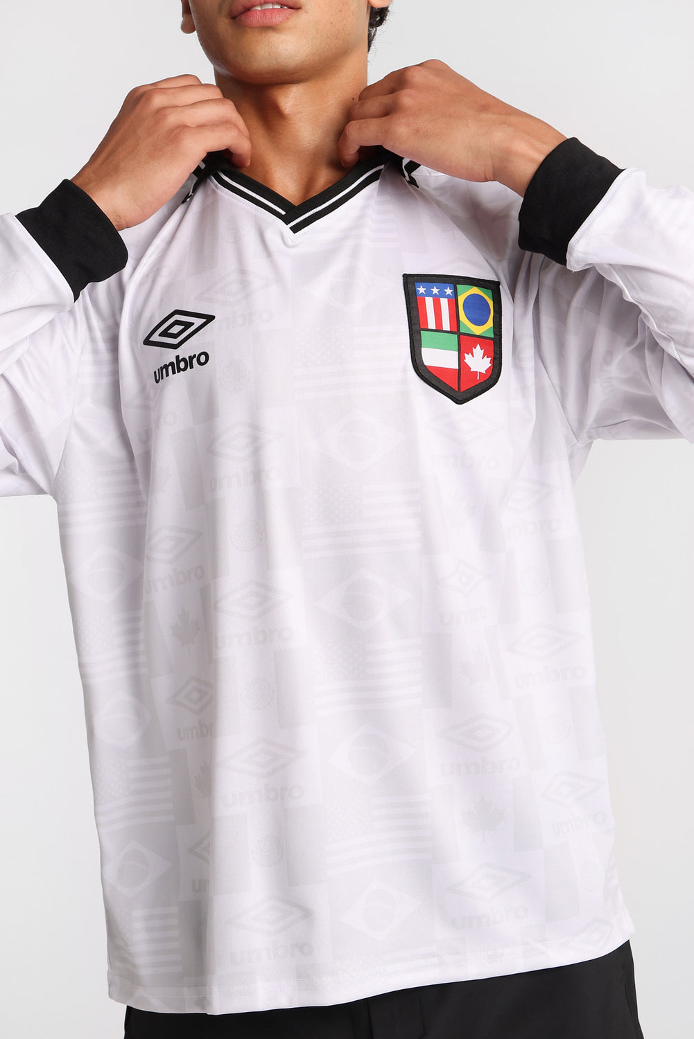 Umbro World's Game Graphic Long Sleeve Polo Jersey Umbro World's Game Graphic Long Sleeve Polo Jersey