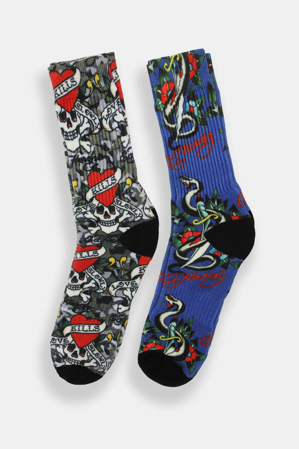 2 paires de chaussettes imprimées Ed Hardy homme 2 paires de chaussettes imprimées Ed Hardy homme