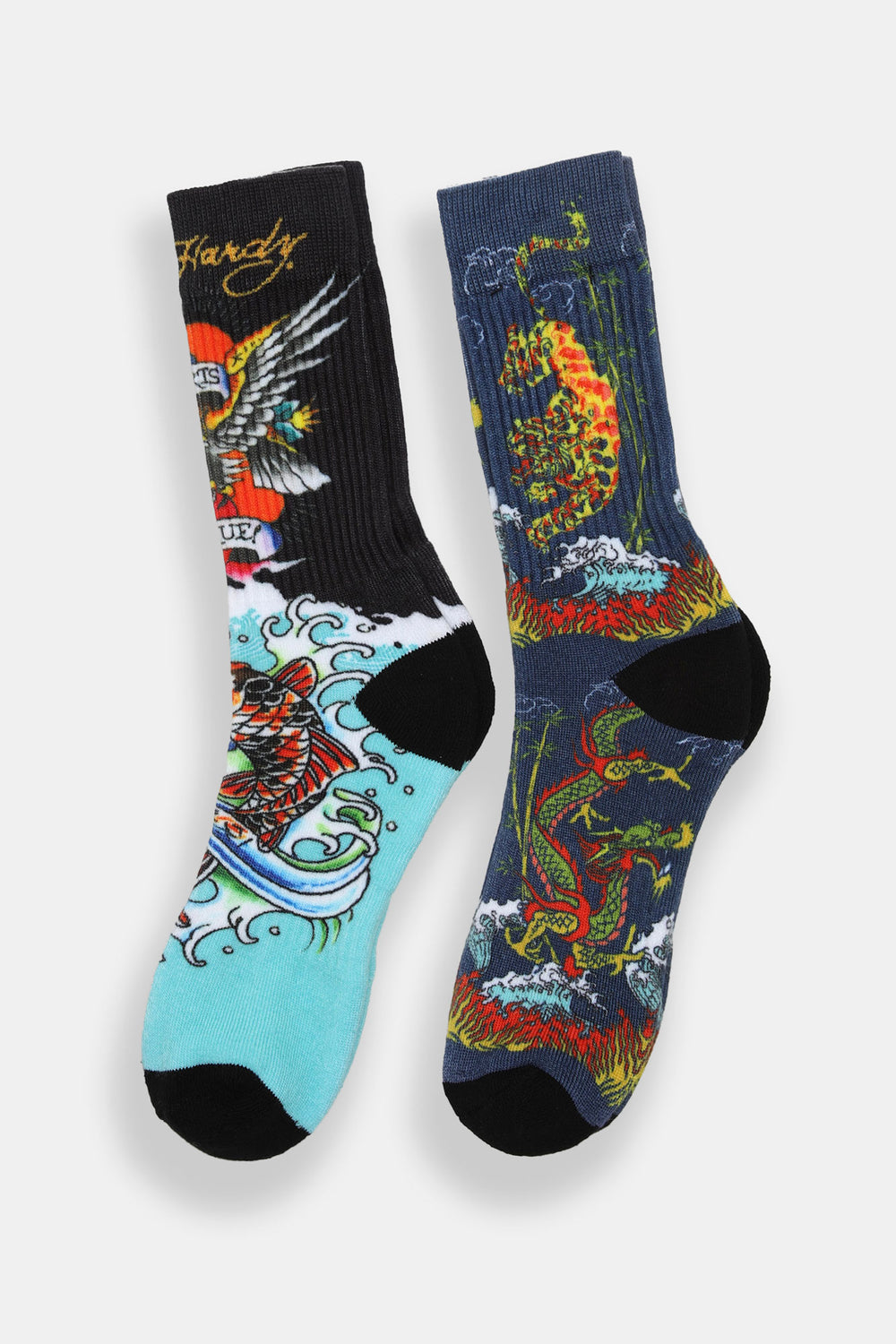 2 paires de chaussettes imprimées Ed Hardy homme 2 paires de chaussettes imprimées Ed Hardy homme