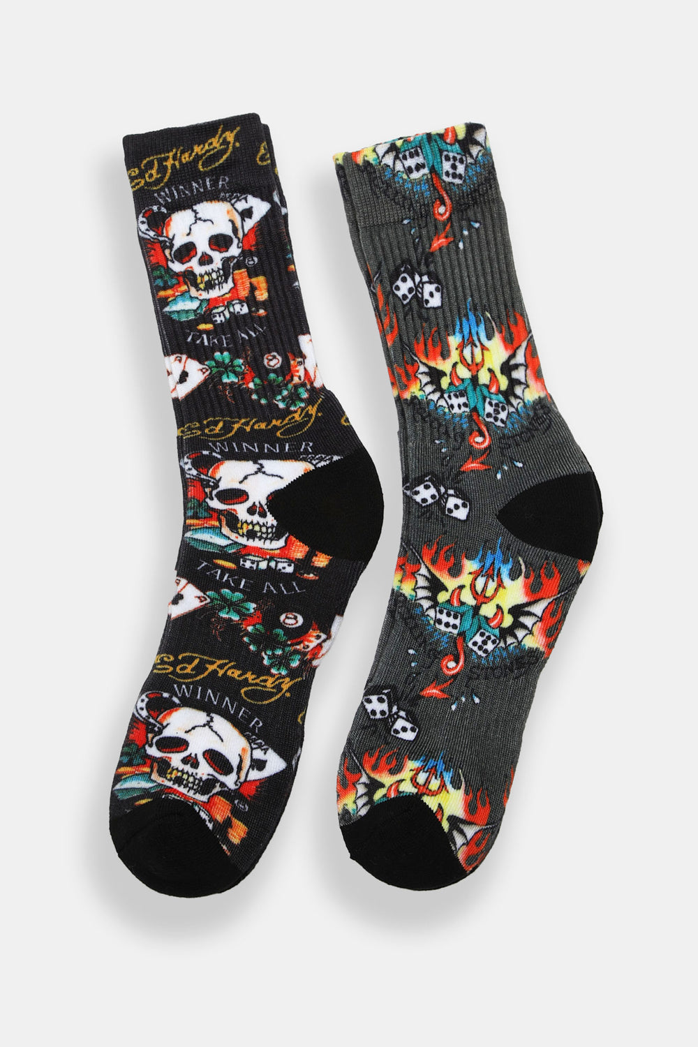 2 paires de chaussettes imprimées Ed Hardy homme 2 paires de chaussettes imprimées Ed Hardy homme
