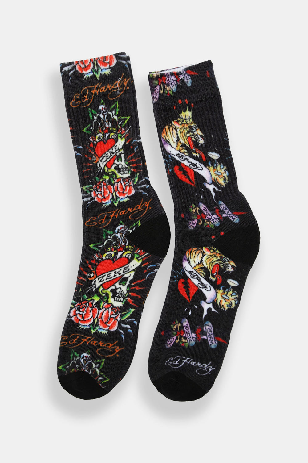 2 paires de chaussettes imprimées Ed Hardy homme 2 paires de chaussettes imprimées Ed Hardy homme
