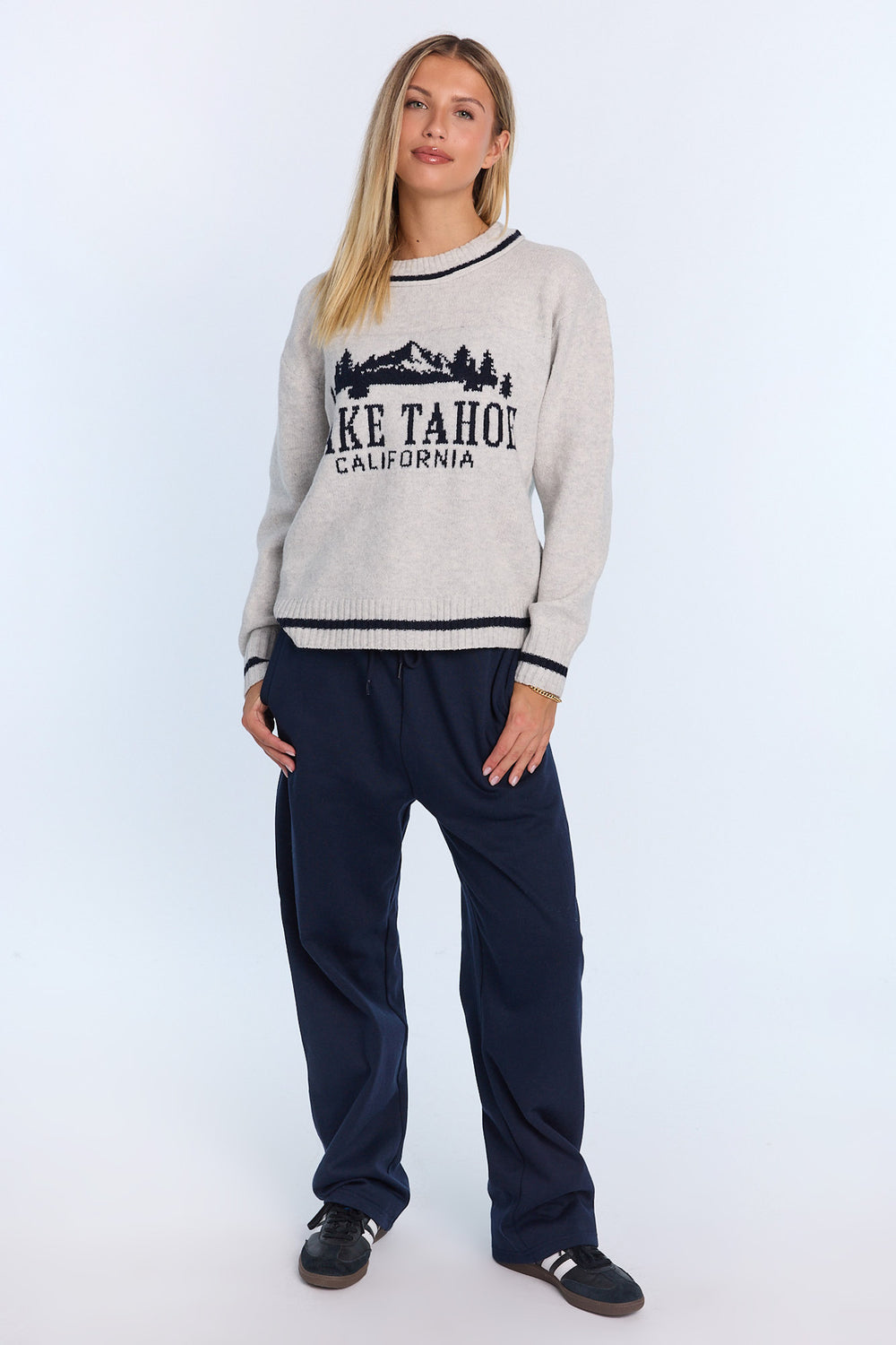 Chandail ras du cou en tricot plat Chandail ras du cou en tricot plat