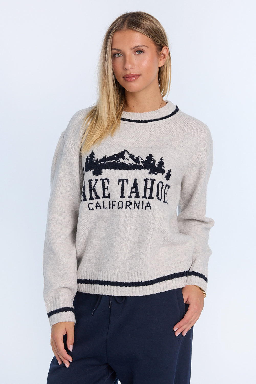 Chandail ras du cou en tricot plat Chandail ras du cou en tricot plat