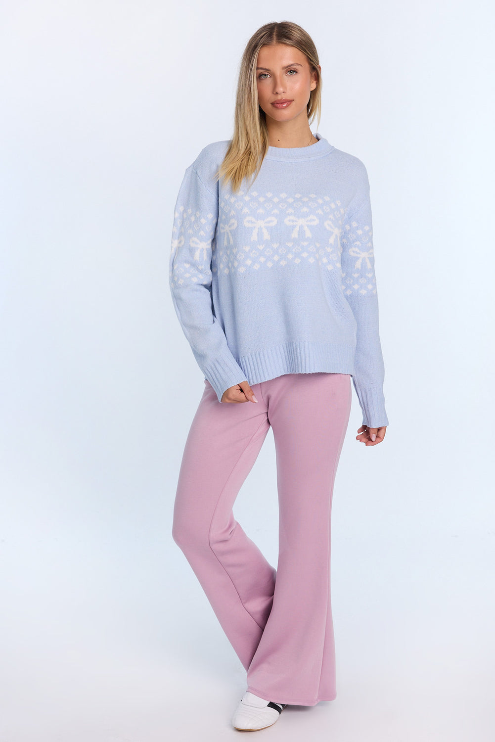 Chandail ras du cou en tricot plat Chandail ras du cou en tricot plat