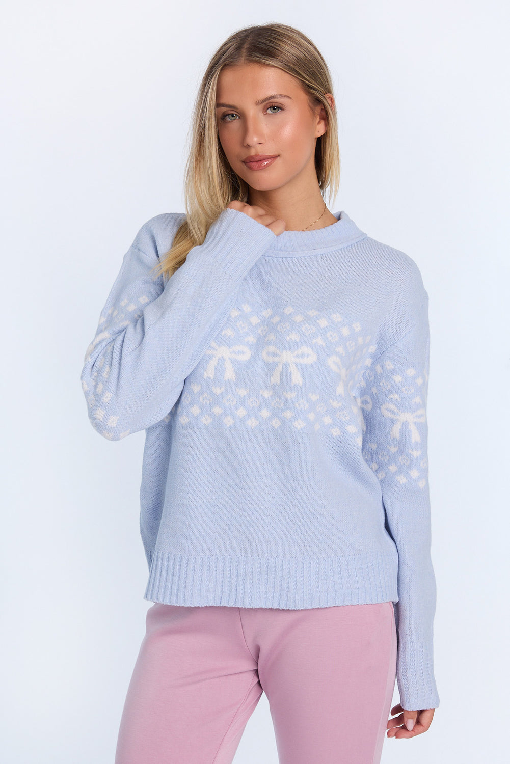 Chandail ras du cou en tricot plat Chandail ras du cou en tricot plat