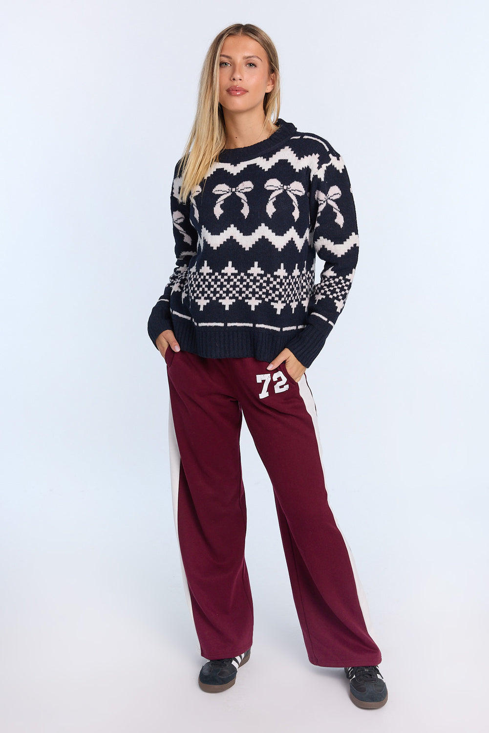 Chandail ras du cou en tricot plat Chandail ras du cou en tricot plat