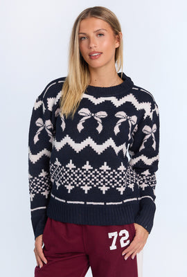 Chandail ras du cou en tricot plat
