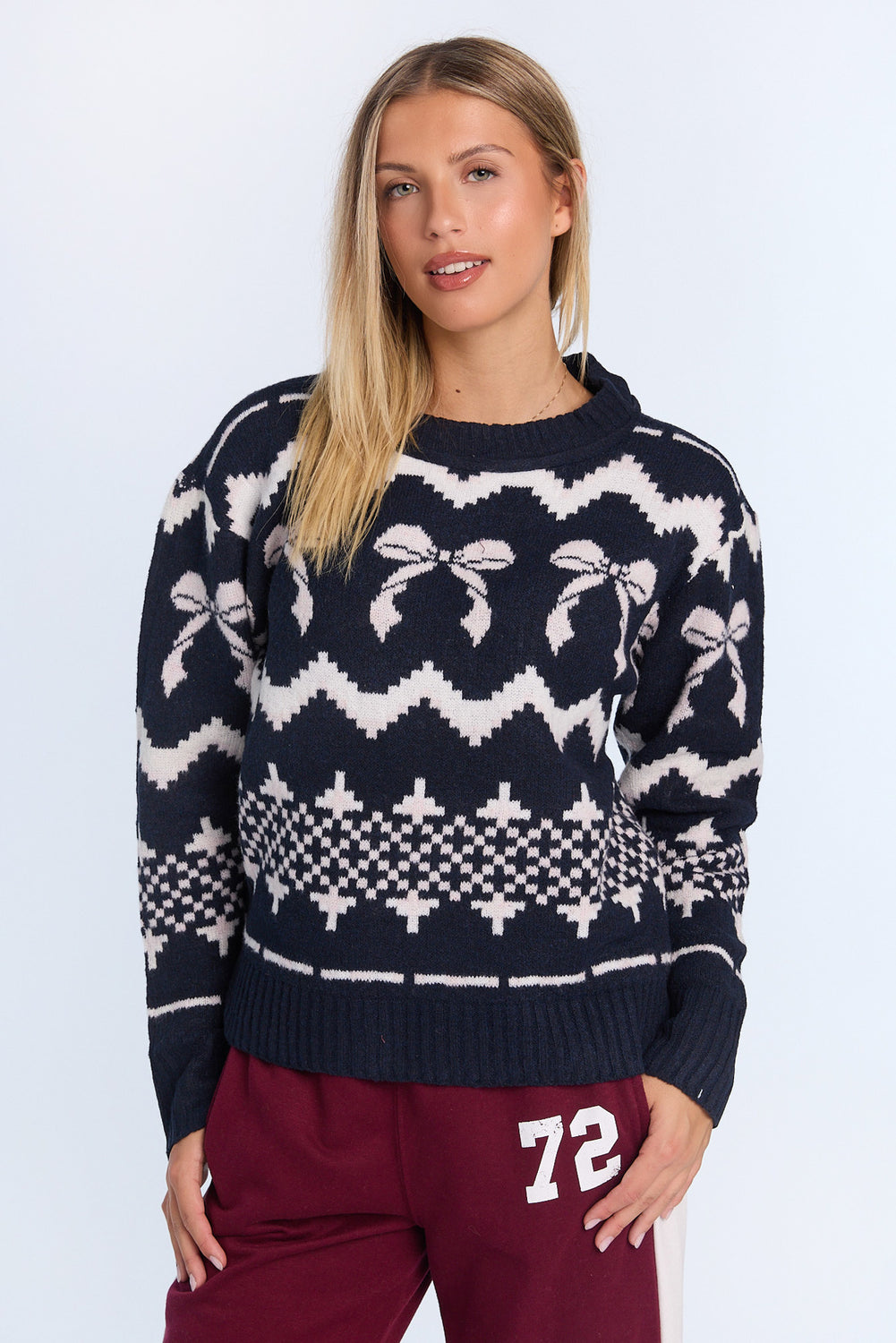 Chandail ras du cou en tricot plat Chandail ras du cou en tricot plat