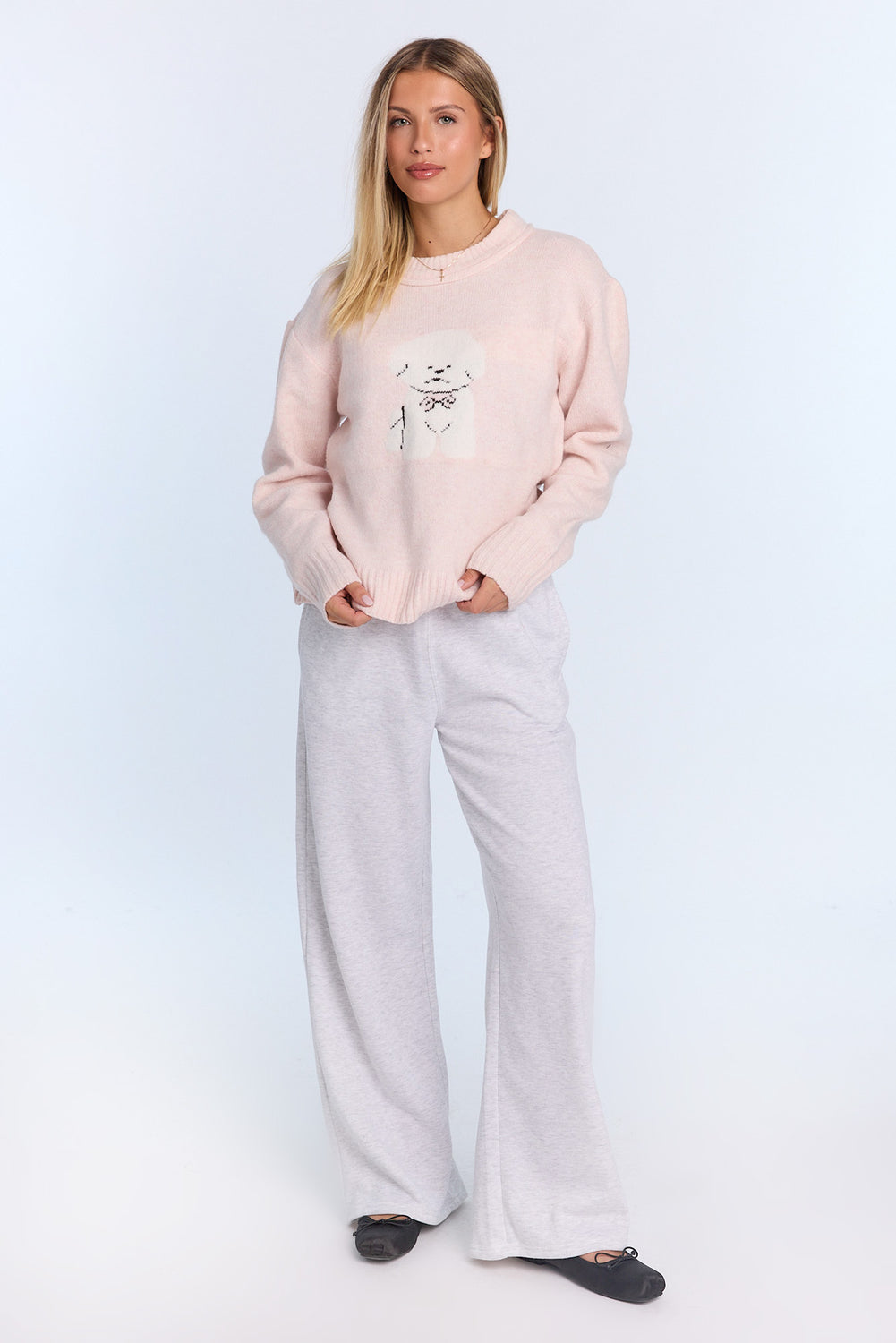 Chandail ras du cou en tricot plat Chandail ras du cou en tricot plat