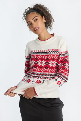 Chandail ras du cou en tricot plat