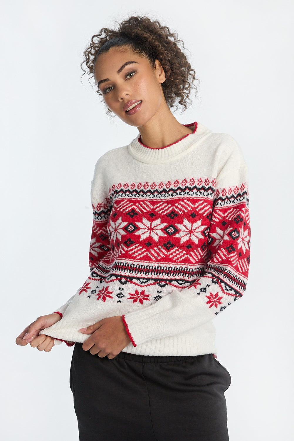 Graphic Flat Knit Crewneck Sweater Graphic Flat Knit Crewneck Sweater