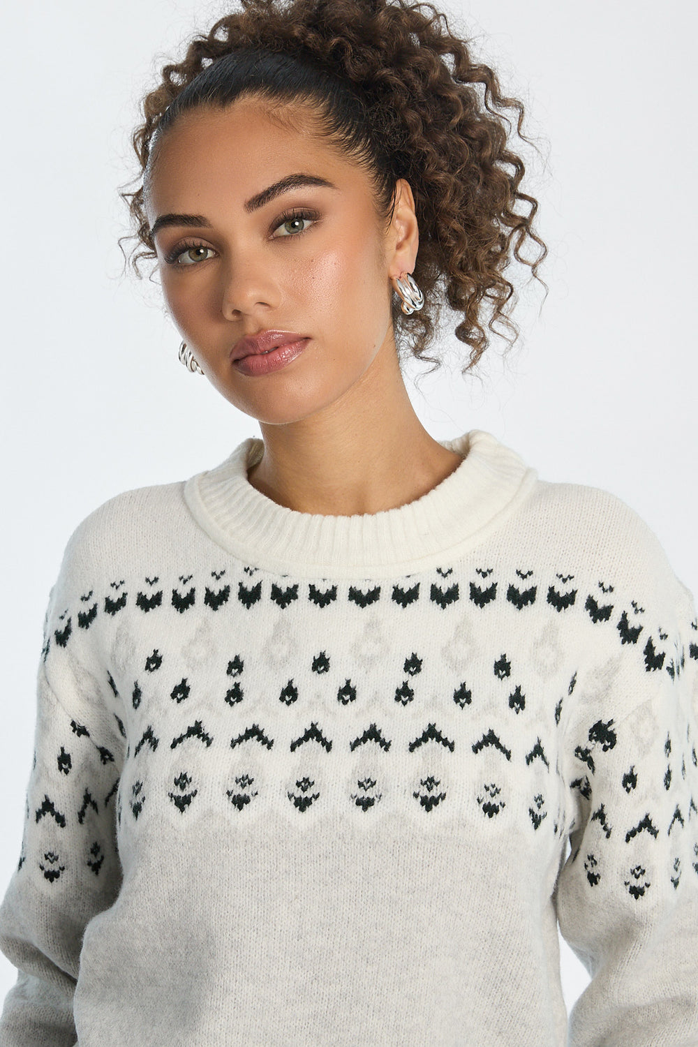 Graphic Flat Knit Crewneck Sweater Graphic Flat Knit Crewneck Sweater