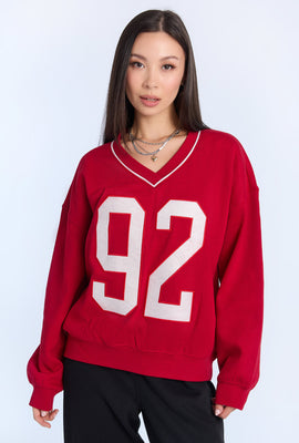 Graphic V-Neck Sweatshirt