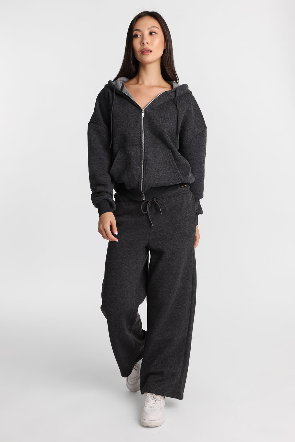 Fleece Wide Leg Drawstring Sweatpants Fleece Wide Leg Drawstring Sweatpants