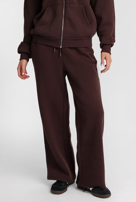 Pantalon en molleton à jambe large en mélange de coton