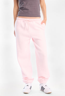 Pantalon en molleton à jambe large en mélange de coton