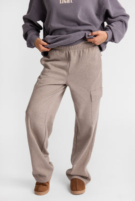 Pantalon en molleton cargo à jambe large
