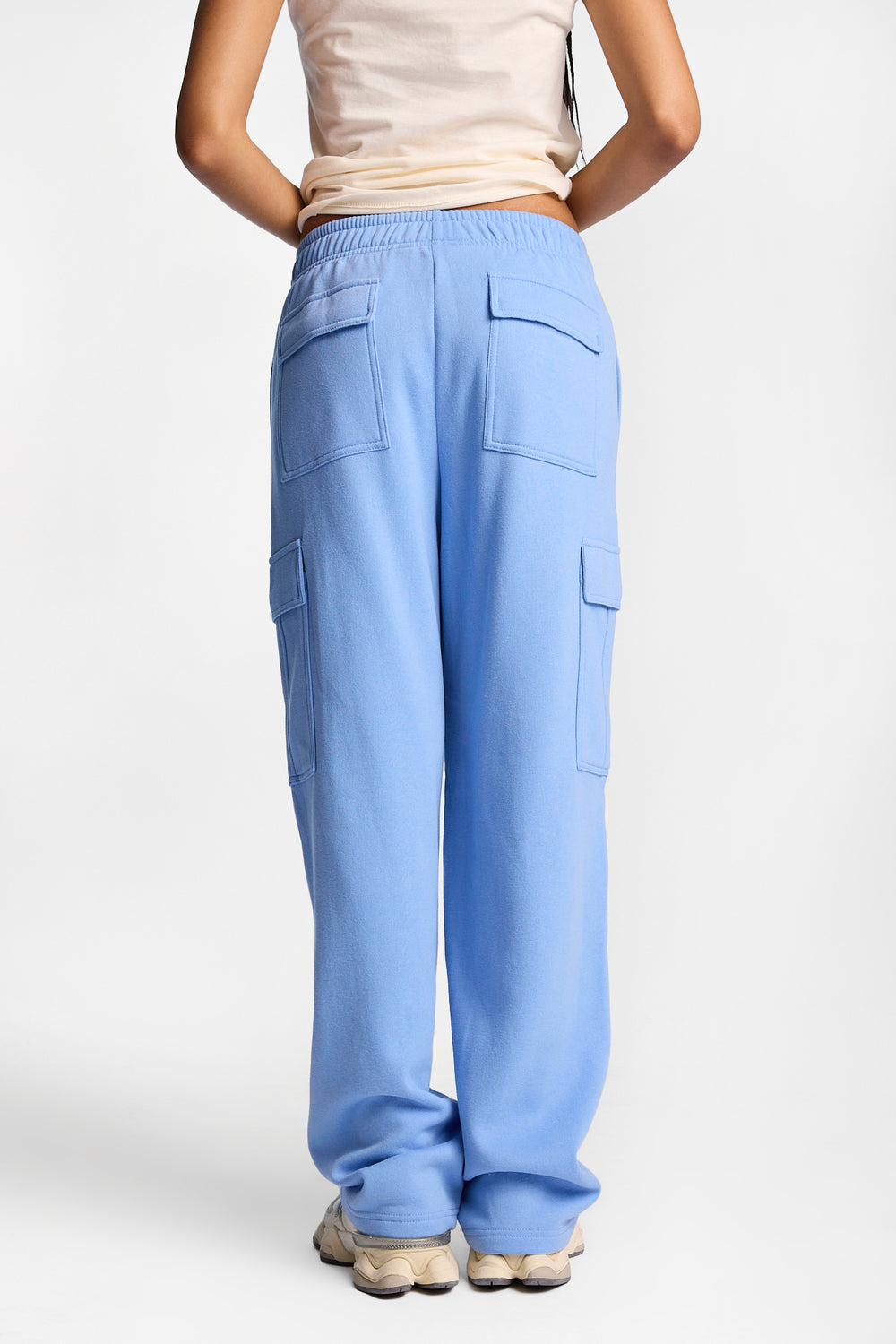 Pantalon en molleton cargo à jambe large Pantalon en molleton cargo à jambe large