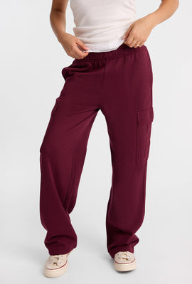 Pantalon en molleton cargo à jambe large