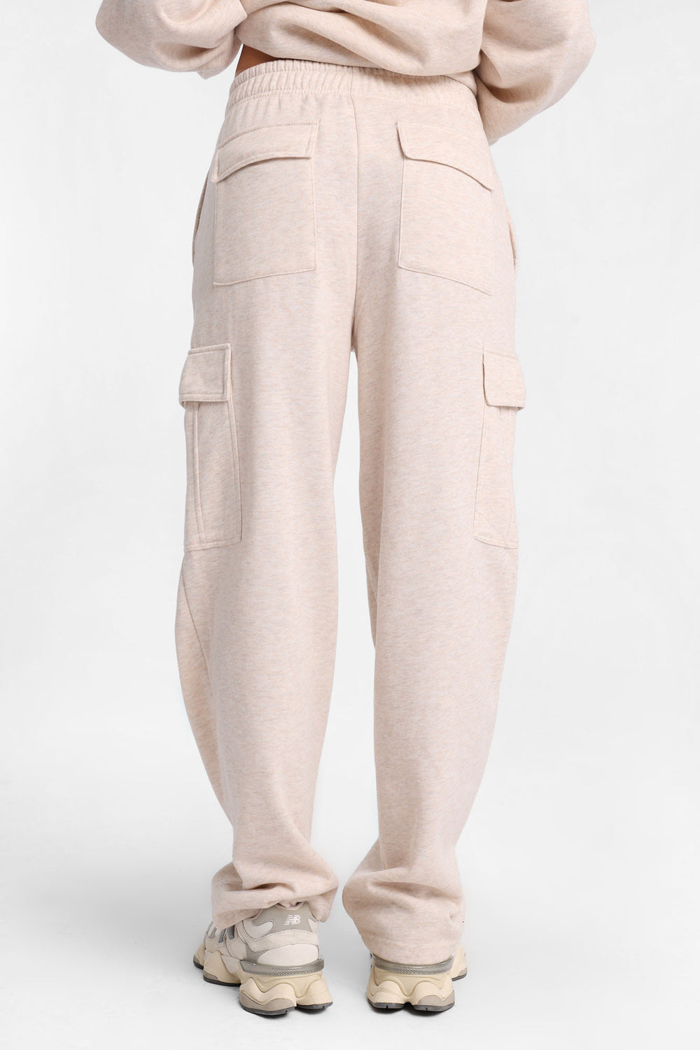 Pantalon en molleton cargo à jambe large Pantalon en molleton cargo à jambe large