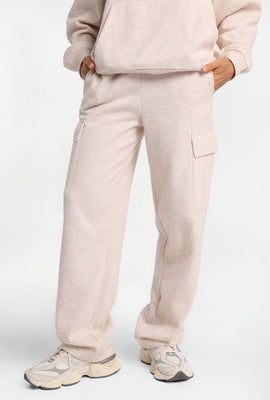Pantalon en molleton cargo à jambe large