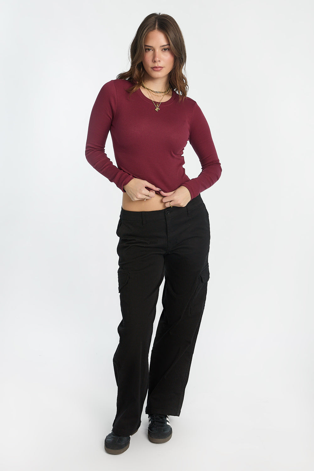 Pantalon cargo ample taille haute Pantalon cargo ample taille haute