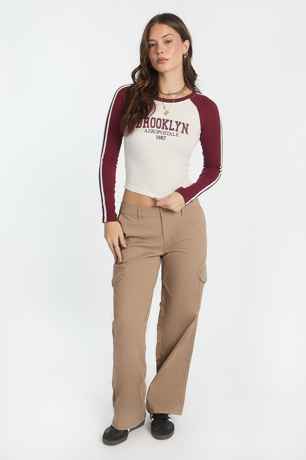 Pantalon cargo ample taille haute Pantalon cargo ample taille haute
