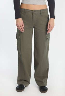Pantalon cargo ample taille haute