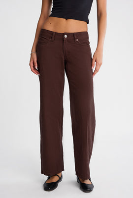 Pantalon ample en sergé taille basse