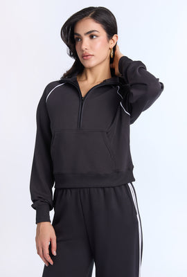 Sweatshirt en molleton technique à fermeture éclair 1/4