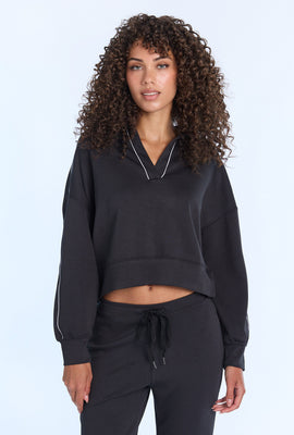 Sweatshirt polo en molleton technique