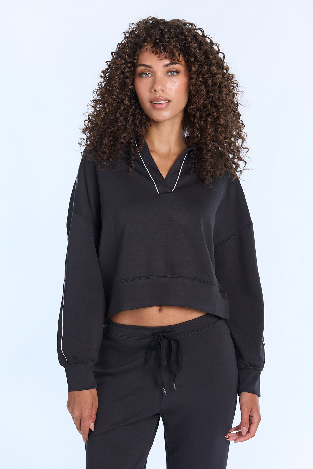 Sweatshirt polo en molleton technique Sweatshirt polo en molleton technique