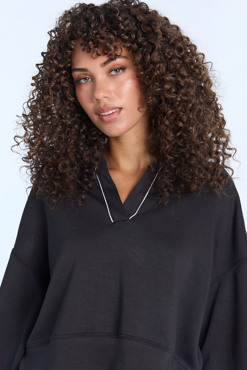 Sweatshirt polo en molleton technique Sweatshirt polo en molleton technique
