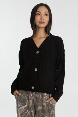 Cardigan en tricot torsadé à point de riz