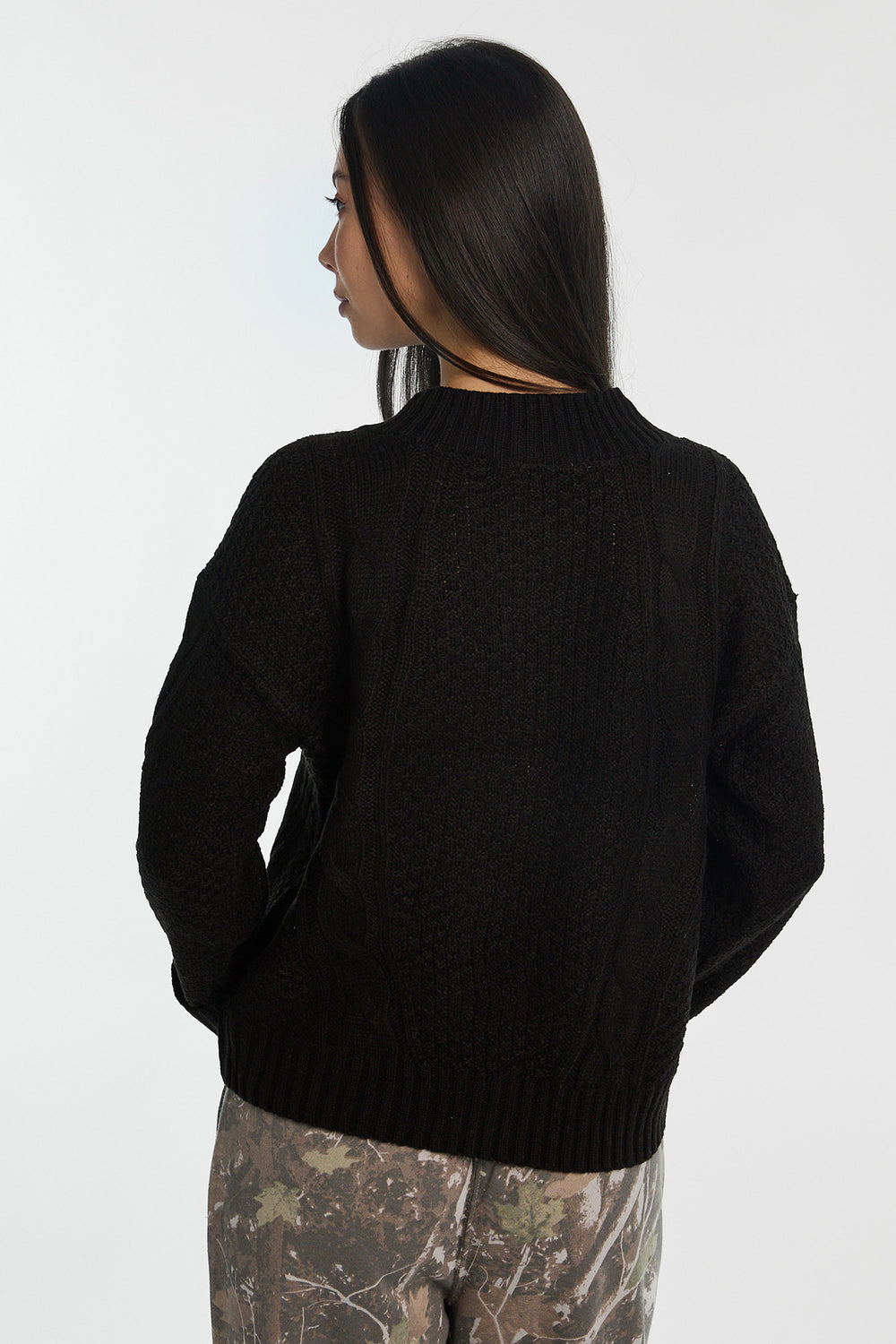 Cardigan en tricot torsadé à point de riz Cardigan en tricot torsadé à point de riz