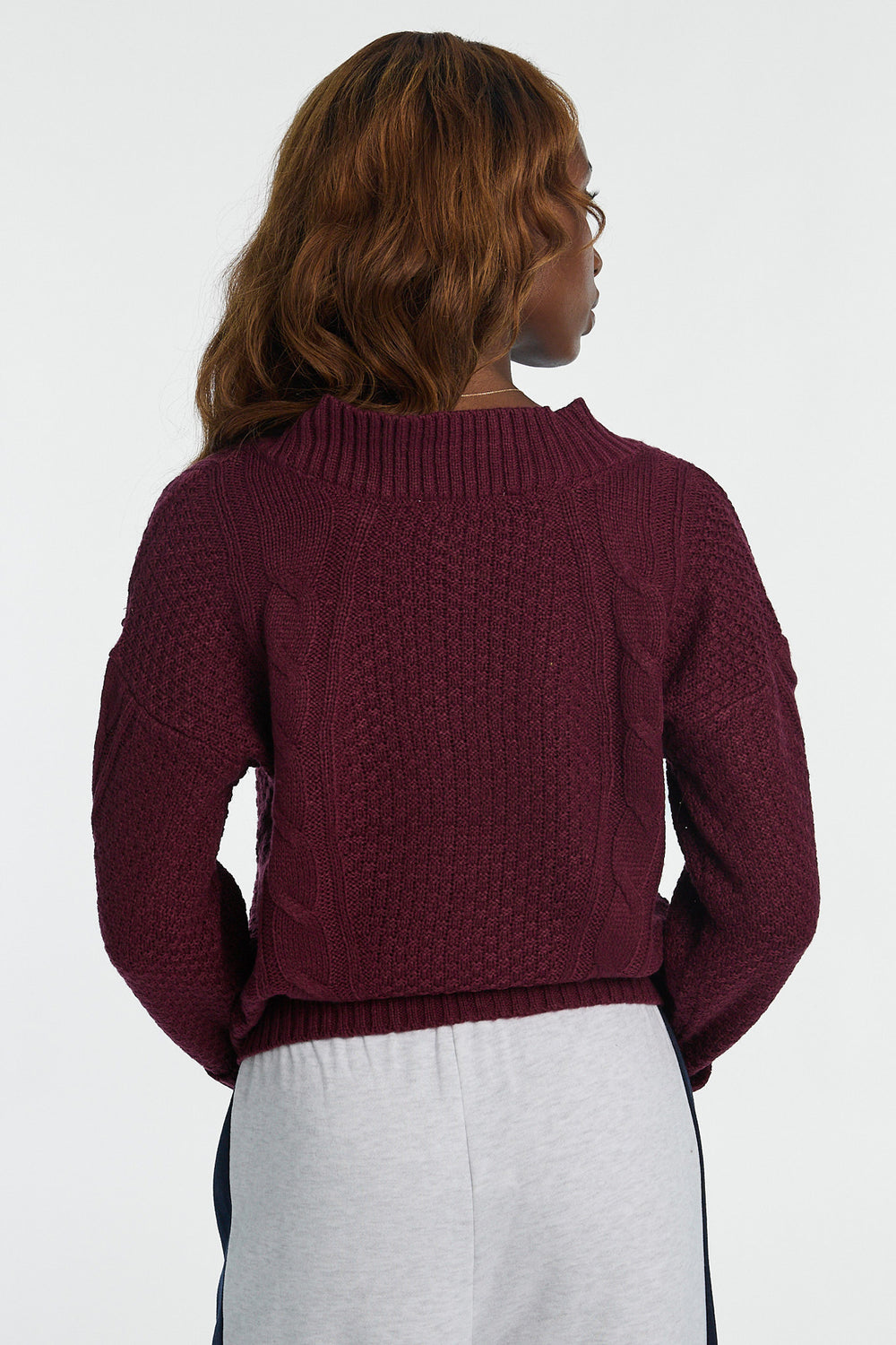 Cardigan en tricot torsadé à point de riz Cardigan en tricot torsadé à point de riz