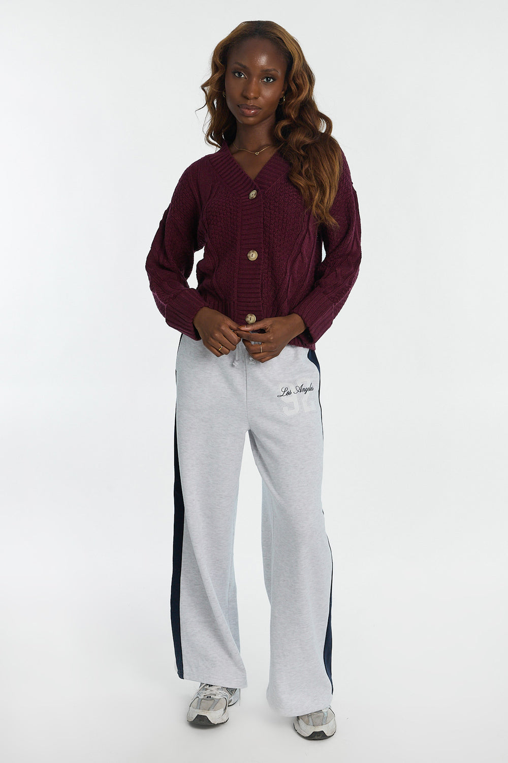 Cardigan en tricot torsadé à point de riz Cardigan en tricot torsadé à point de riz