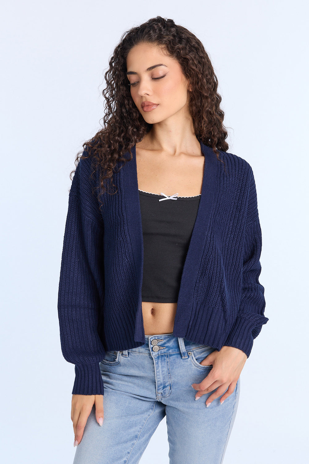 Cardigan en tricot à ouverture devant Cardigan en tricot à ouverture devant