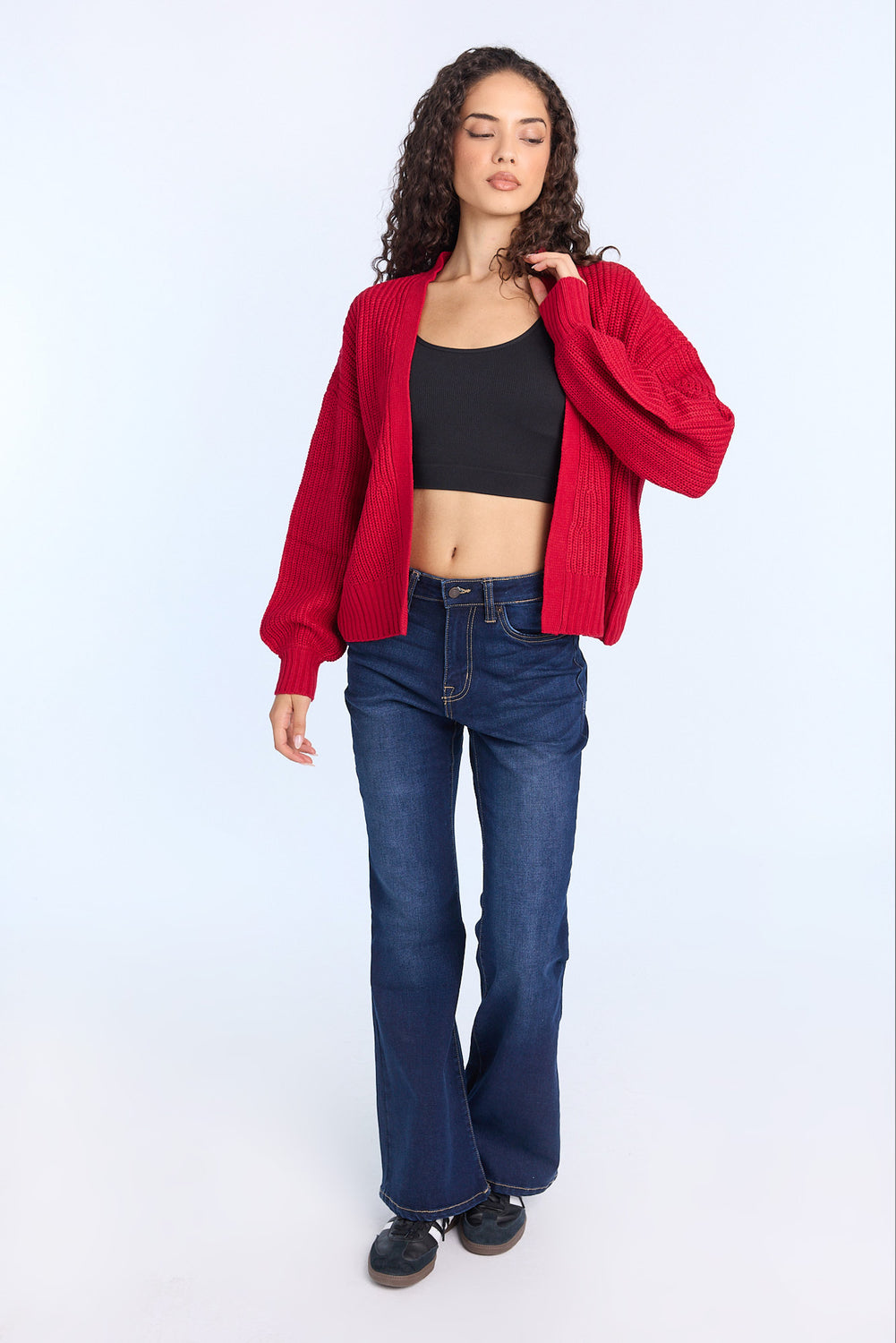 Cardigan en tricot à ouverture devant Cardigan en tricot à ouverture devant