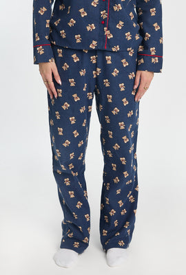Pantalon de pyjama en flanelle à jambe large