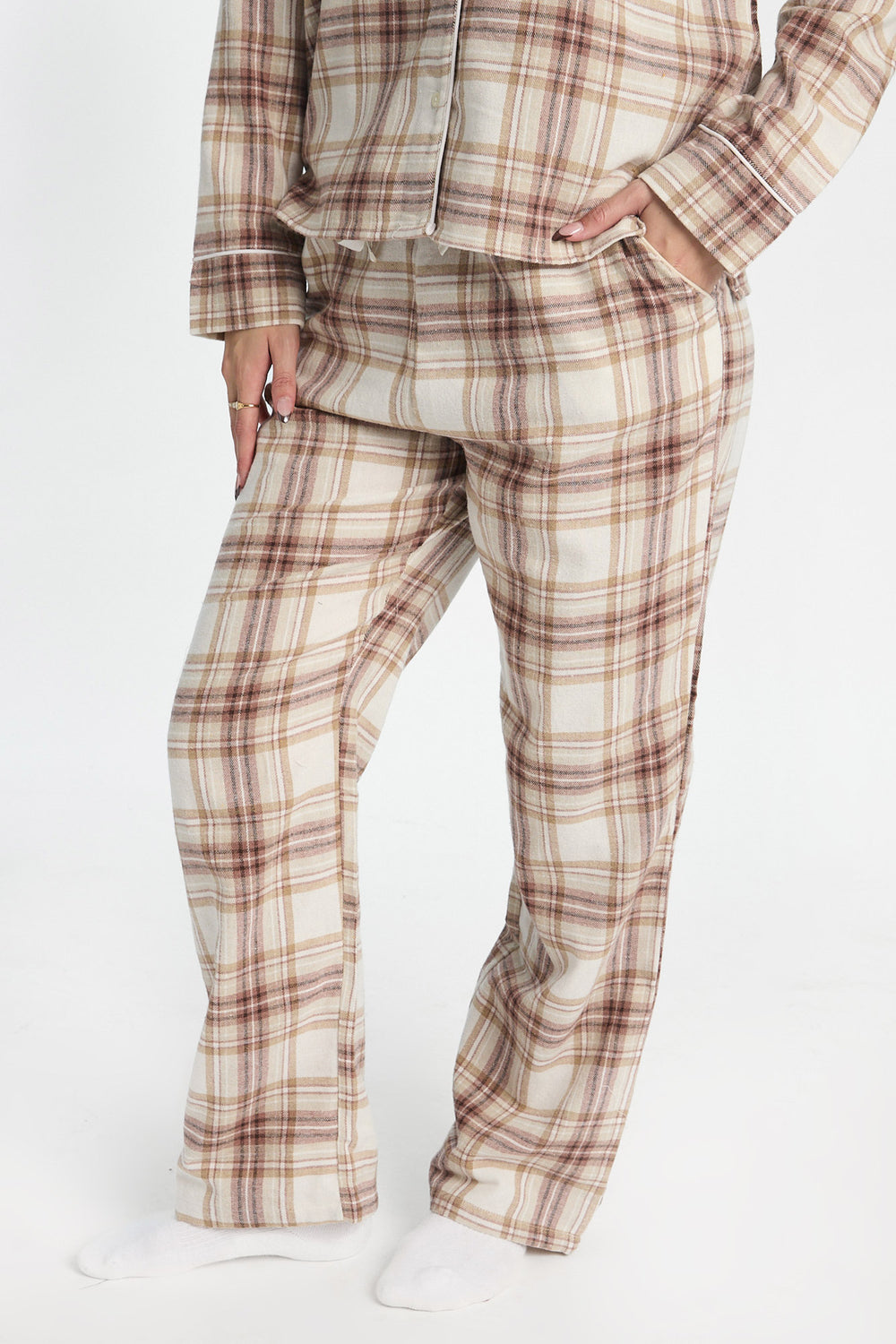 Pantalon de pyjama en flanelle à jambe large Pantalon de pyjama en flanelle à jambe large