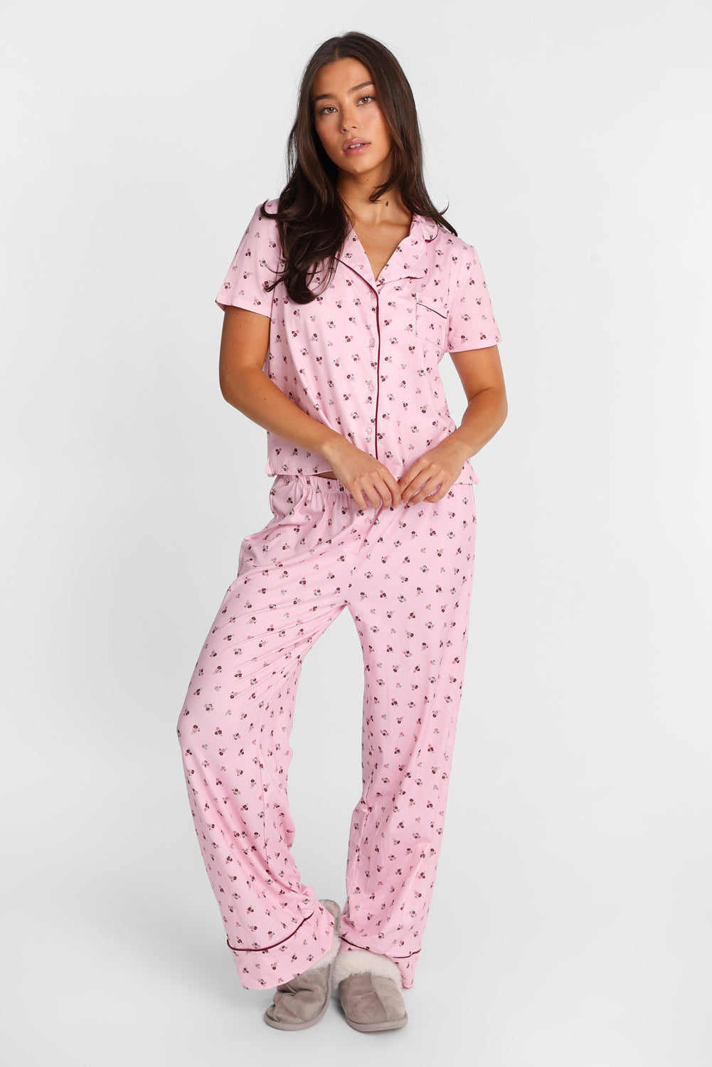 Ensemble chemise et pantalon pyjama coupe Dad Super Doux imprimé Ensemble chemise et pantalon pyjama coupe Dad Super Doux imprimé