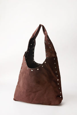 Sac à bandoulière clouté en similisuède