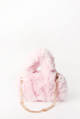 Mini sac à bandoulière en fausse fourrure