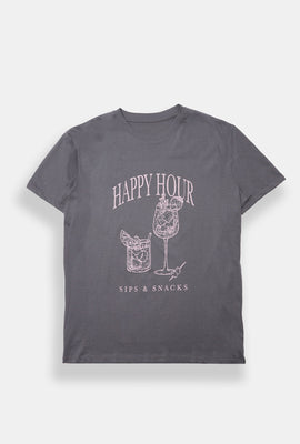 Happy Hour Graphic Boyfriend Tee