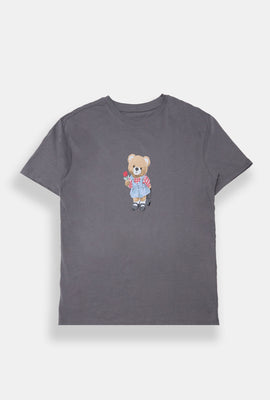 Teddy Bear Rose Graphic Boyfriend Tee