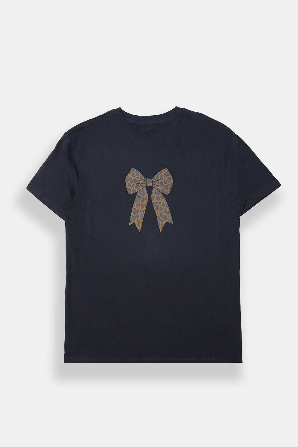Leopard Bow Graphic Boyfriend Tee Leopard Bow Graphic Boyfriend Tee