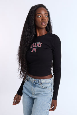 Miami 24 Long Sleeve Baby Tee